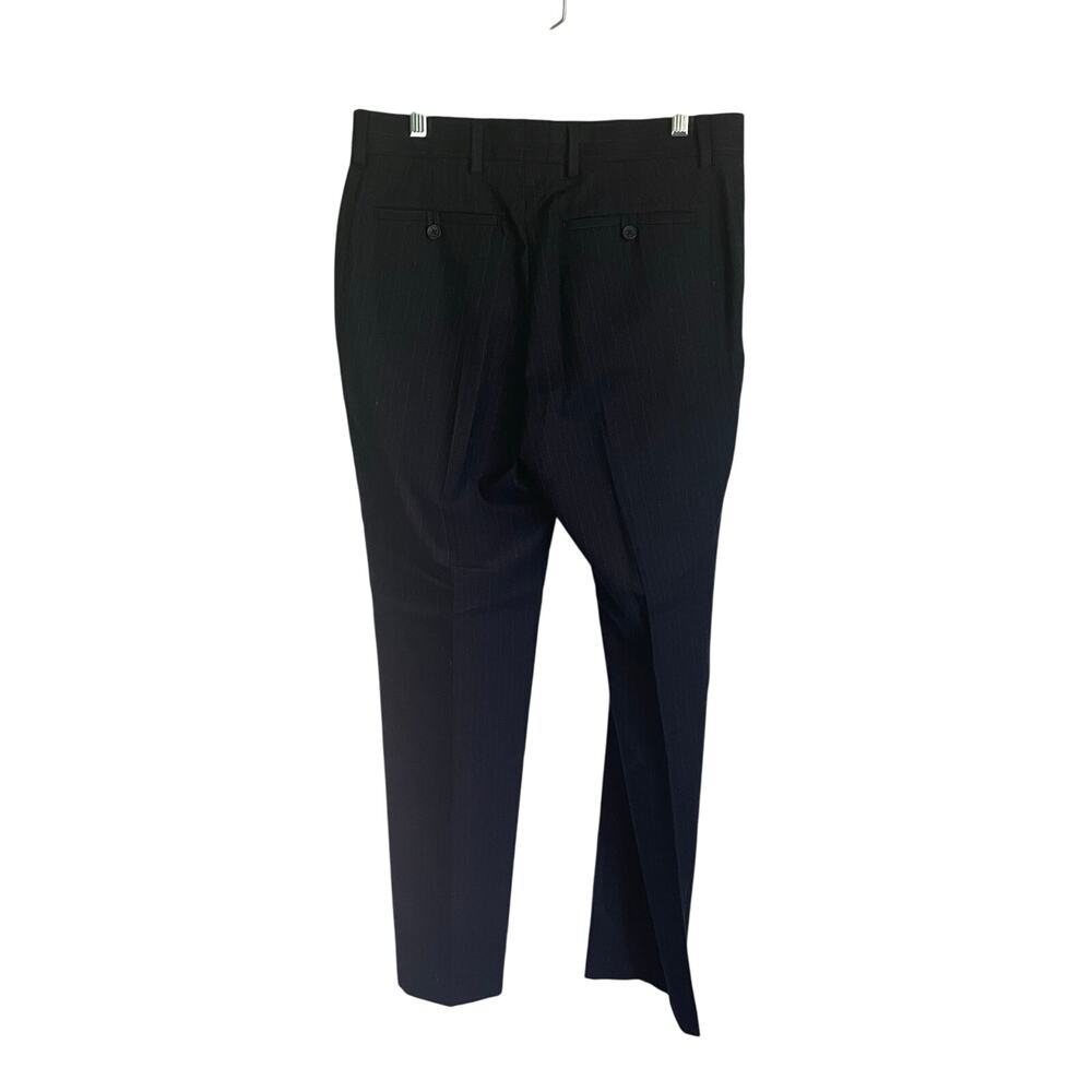 Banana Republic Navy Blue Stripe Pants Tailored Slim Men's Trousers Size 33x34 - Picture 5 of 7